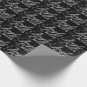 Black Jingle Bells White Text Wrapping Paper Cadeaupapier (Hoek)