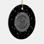Black Jolly Kerstmis Business Logo QR-code Chic Keramisch Ornament (Rechts)