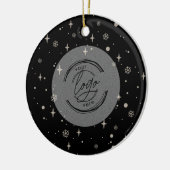 Black Jolly Kerstmis Business Logo QR-code Chic Keramisch Ornament (Links)
