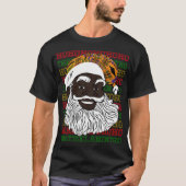 Black Jolly Santa Design African T-shirt (Voorkant)