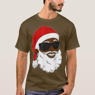 Black Jolly Santa Hat met zonnebrillen Afrikaan A T-shirt