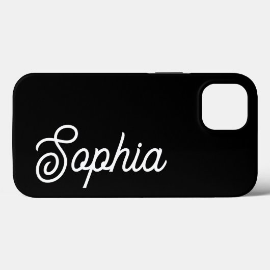 Black | Jouw namen in Retro Script Case-Mate iPhone Case (Achterkant (horizontaal))