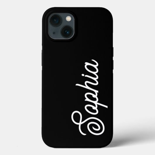 Black | Jouw namen in Retro Script Case-Mate iPhone Case (Achterkant)