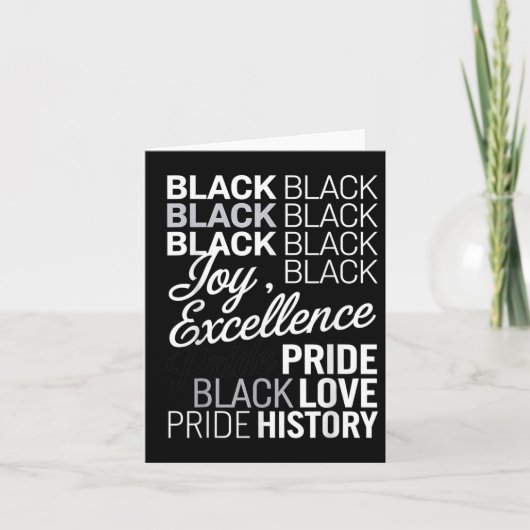 Black Joy Excellence Pride Love Geschiedenis - Zwa Kaart (Voorkant)