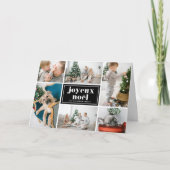 Black Joyeux Noël Retro Typography Photo Collage Feestdagen Kaart (Voorkant)