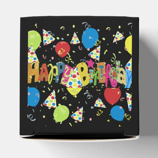 Black Joyous Happy Birthday Bedankdoosjes (Bovenkant)