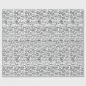 Black Judicial Text Word Cloud On White Cadeaupapier (Vlak)