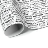 Black Judicial Text Word Cloud On White Cadeaupapier (Rol Hoek)