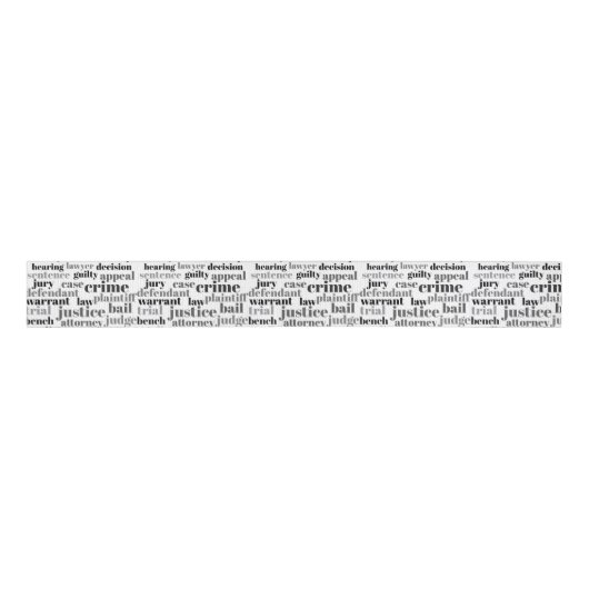 Black Judicial Text Word Cloud on White Grosgrain Lint (Voorkant)