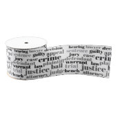 Black Judicial Text Word Cloud on White Grosgrain Lint (Spoel)