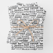 Black Judicial Text Word Cloud on White Inpakpapier Vel (In situ)