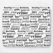Black Judicial Text Word Cloud On White Muismat (Voorkant)
