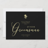 Black Junior Groomsman Chic Wedding Proposal (Voorkant)