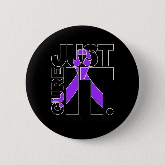 Black Just Cure Fibromyalgia Awareness Ronde Button 5,7 Cm (Voorkant)