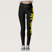 Black Kansas State Flower Sunflower Leggings (Voorkant)