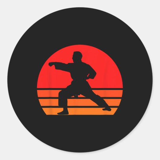 Black Karate Shirt1 Ronde Sticker (Voorkant)