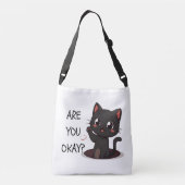 Black Kawaii Cat Tote Bag – Cute Kawaii Cat Lover  (Achterkant)