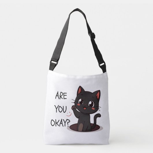 Black Kawaii Cat Tote Bag – Cute Kawaii Cat Lover  (Voorkant)