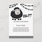 Black Kawaii Little Lamb Baby shower Informatiekaartje (Voorkant)