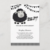 Black Kawaii Little Lamb Baby shower Informatiekaartje (Voorkant)