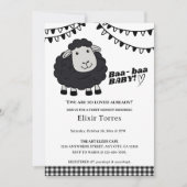 Black Kawaii Little Lamb Baby shower Kaart (Voorkant)