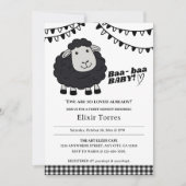 Black Kawaii Little Lamb Baby shower Kaart (Voorkant)