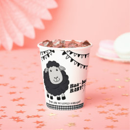 Black Kawaii Little Lamb Baby shower Papieren Bekers