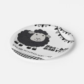 Black Kawaii Little Lamb Baby shower Papieren Bordje (Gekanteld)