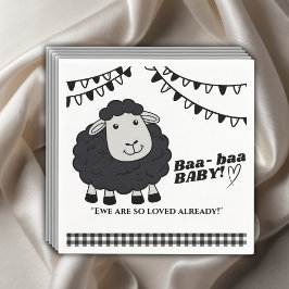 Black Kawaii Little Lamb Baby shower Servet