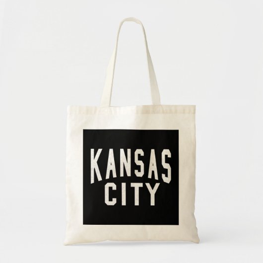 Black KC Kansas City Black & White Retro Basic Vin Tote Bag (Voorkant)