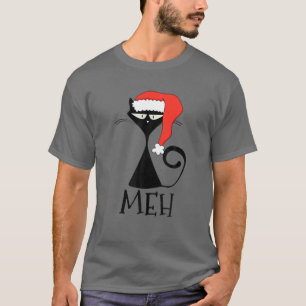 Black Kerstmis Meh Cat - Funny Sarcastic Xmas T-sh T-shirt