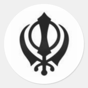 Black Khanda Ronde Sticker