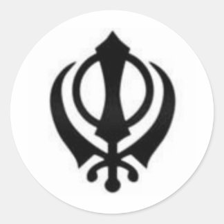 Black Khanda Ronde Sticker