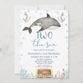 Black killer Whale Two het Zee 2e Verjaardag Kaart (Voorkant)