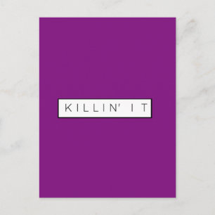 Black Killing it Letters Print Killin Briefkaart