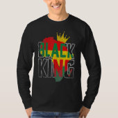 Black King Africa Map Black History Month Africa P T-shirt (Voorkant)