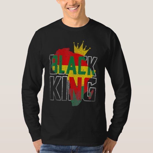 Black King Africa Map Black History Month Africa P T-shirt (Voorkant)