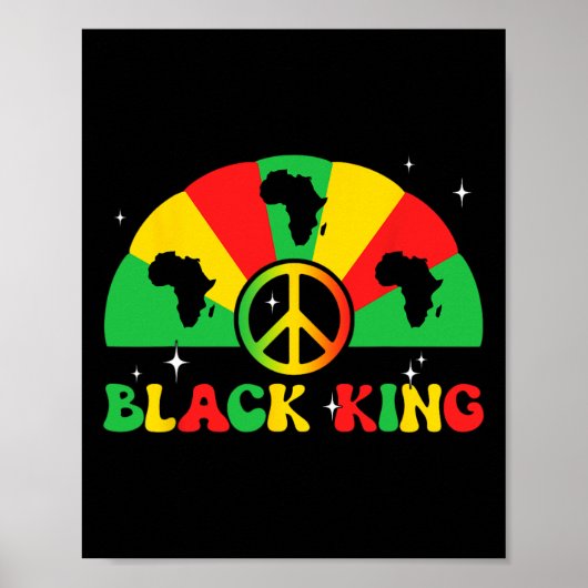 Black King Afro-Amerikaanse Juneteenth 1865 Zwart Poster (Voorkant)