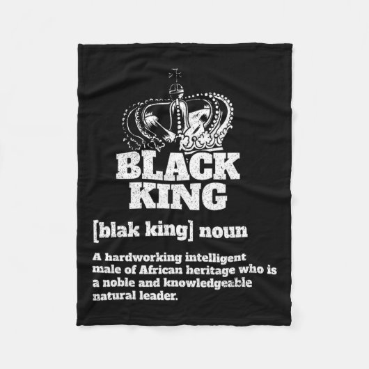 Black King Afro-Amerikaanse trots zwart Fleece Deken (Voorkant)