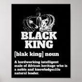 Black King Afro-Amerikaanse trots zwart Poster (Voorkant)