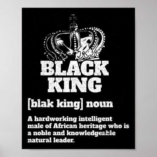 Black King Afro-Amerikaanse trots zwart Poster (Voorkant)