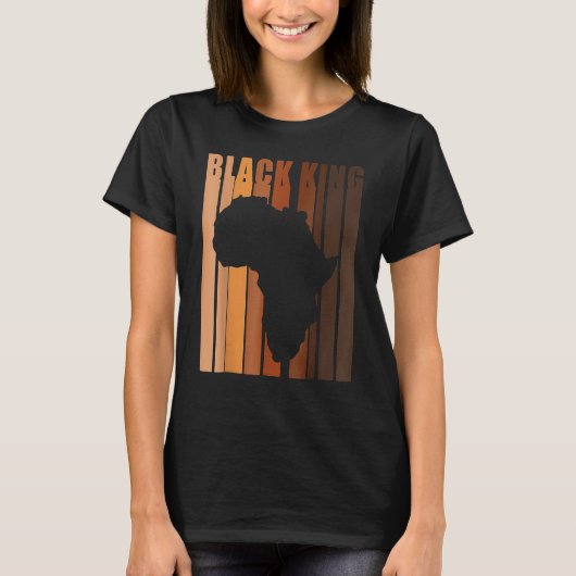Black King Black History Month Melanin Afro Frican T-shirt (Voorkant)