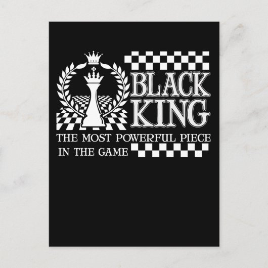 Black King Chess Piece Black African American Mann Briefkaart (Voorkant)
