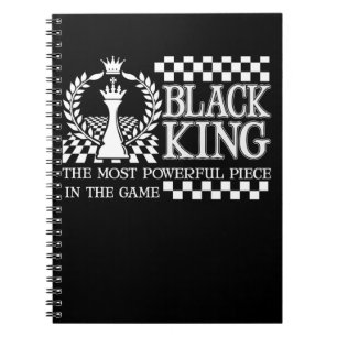 Black King Chess Piece Black African American Mann Notitieboek