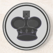 Black King Chess Piece Zandsteen Onderzetter (Voorkant)