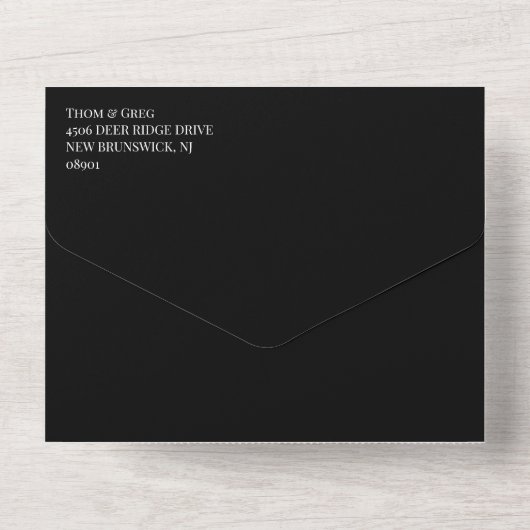 Black King Chess Pineersels Gay Wedding All In One Uitnodiging (Achterkant)