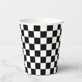 Black King Chess Pineersels Gay Wedding Monogram Papieren Bekers (Achterkant)
