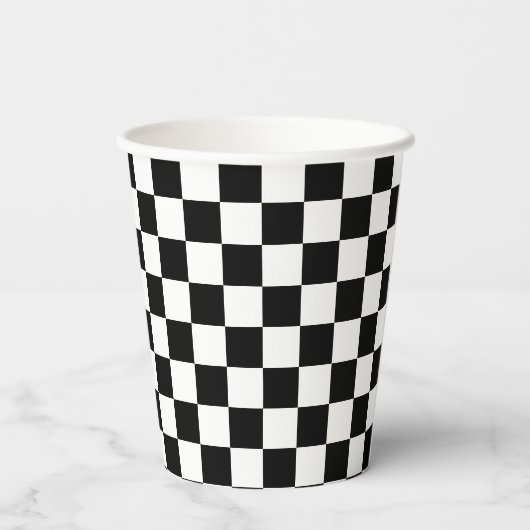 Black King Chess Pineersels Gay Wedding Monogram Papieren Bekers (Achterkant)