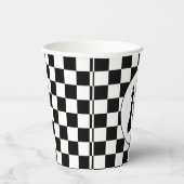 Black King Chess Pineersels Gay Wedding Monogram Papieren Bekers (Rechts)