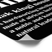 Black King Definition African Black Pride Melanin Poster (Hoek)